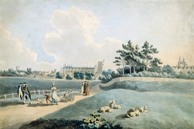 New College from the Parks, c.1790 by Peter La Cave